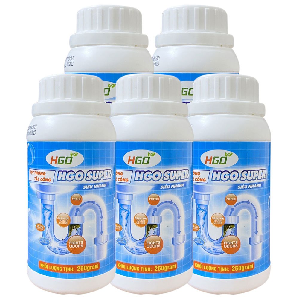 Combo 5 bột thông bồn cầu, bột thông tắc cống HGO Super hiệu quả cao