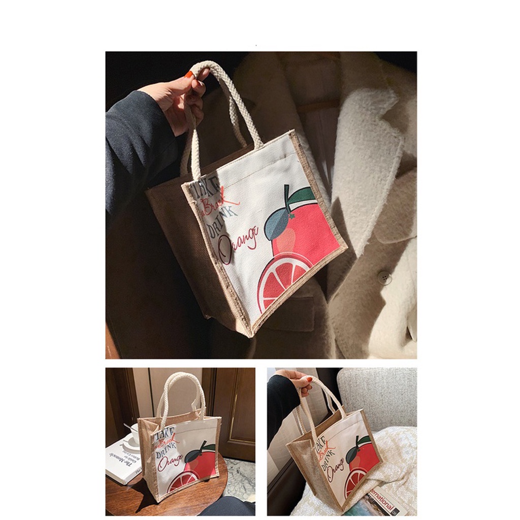 Túi cói túi tote xách mini đi biển nữ đẹp đi chơi thời trang dễ thương cute cá tính phong cách Vintage TBB22