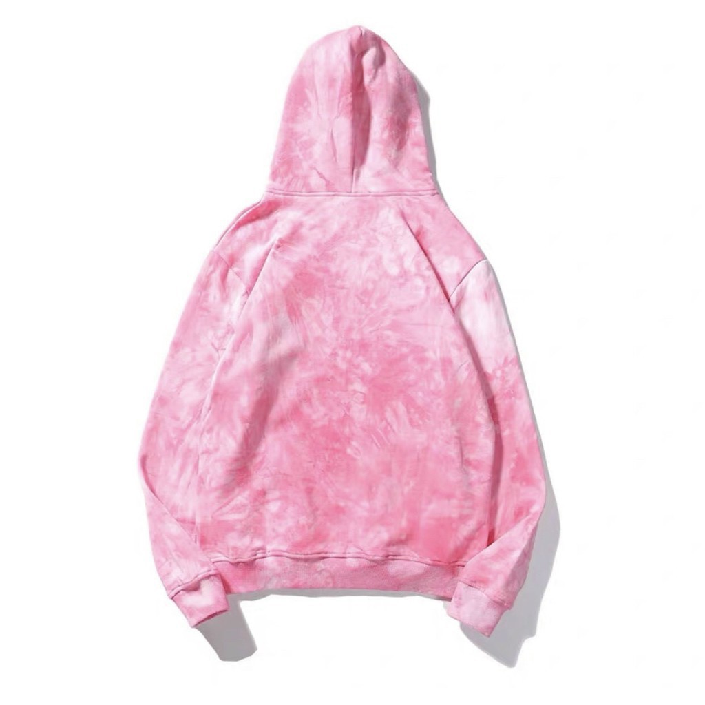 Áo Hoodie Nữ Không Mũ Form Rộng Dài Loang Màu 3D Cực Đẹp Ba Màu Xanh Hồng Cam