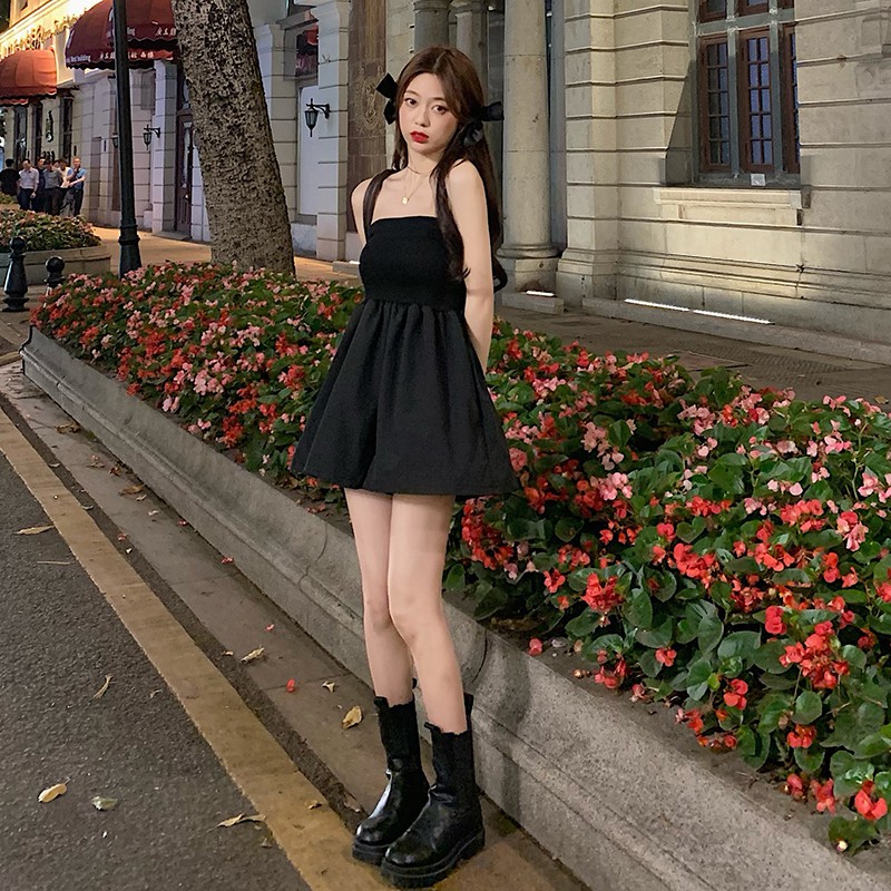 Áo liền quần Xiaozhainv ống rộng hở vai quyến rũ cho nữ