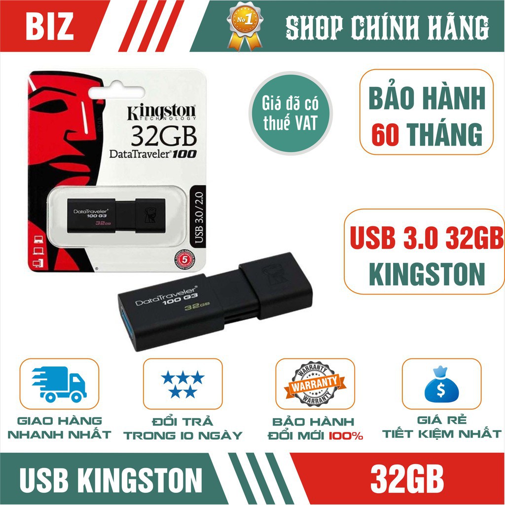 Usb 3.0 Kingston 16/32GB-Bảo hành 5 năm! | BigBuy360 - bigbuy360.vn