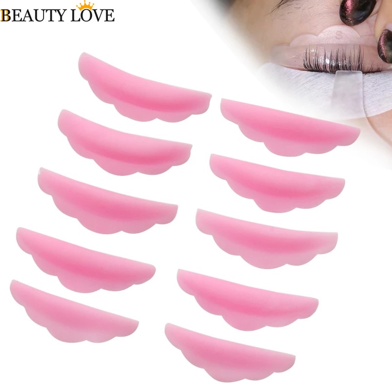 Set 10 Miếng Đệm Silicon Mềm Mại Hỗ Trợ Nâng Lông Mi Có Thể Tái Sử Dụng Với 5 Kích Cỡ Tùy Chọn