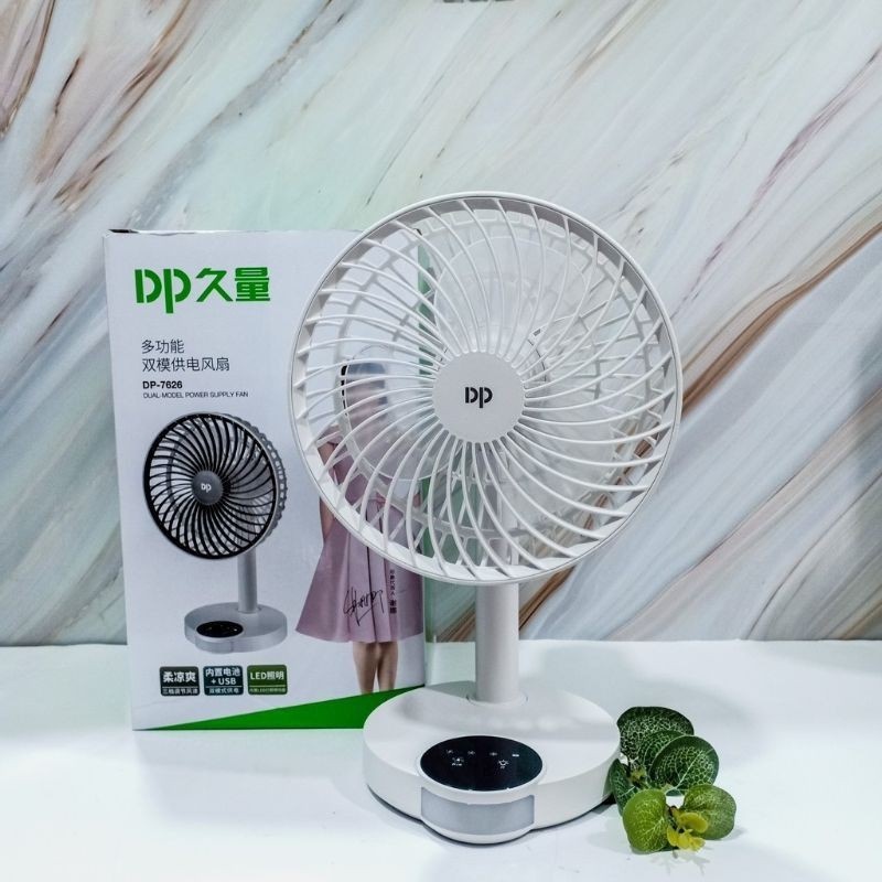 QUẠT SẠC DP-7626 CẢM ỨNG CÓ ĐÈN