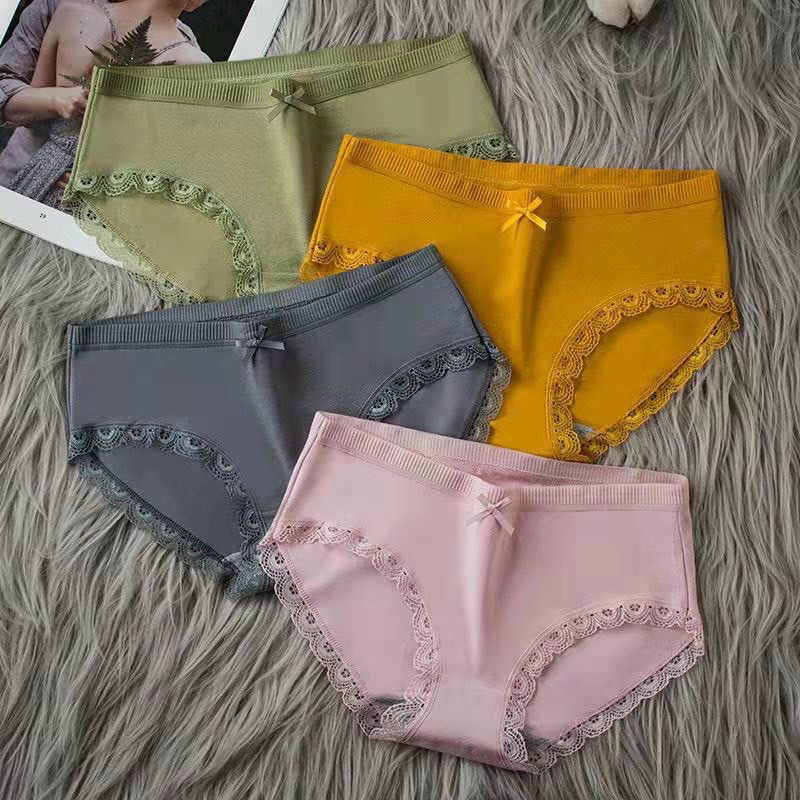 QUẦN LÓT COTTON TRƠN VIỀN REN MẪU MỚI