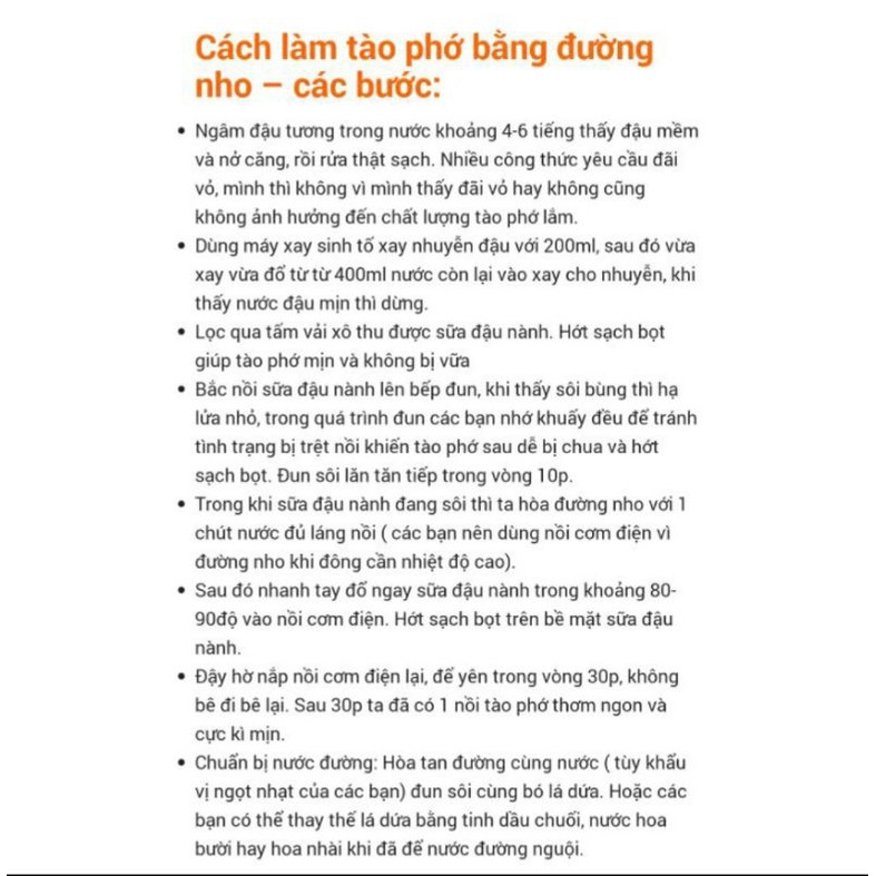 100gr đường nho Pháp làm tào phớ tàu hũ...siêu ngon