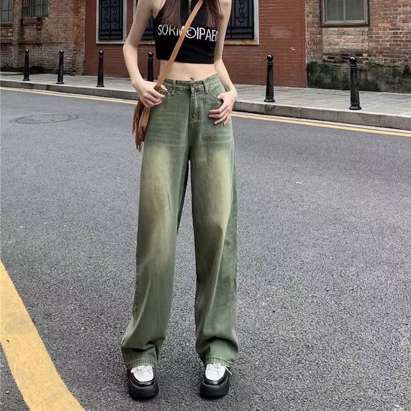 Quần Jeans Nữ Lưng Cao Ống Rộng Thời Trang Hàn Quốc