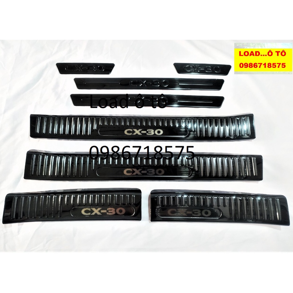 Ốp Bậc Cửa, Nẹp Bước Chân Trong, Ngoài Mazda CX30 2022-2021 Hàng Titan cao Cấp Nhất Thị Trường