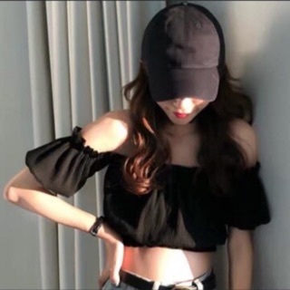 Áo Croptop Gân Ngang Vai Khách Order