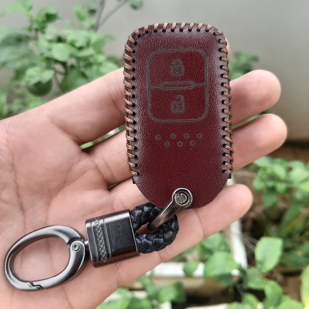 Bao da chìa khoá xe CRV, HRV, JAZZ loại 2 nút, da thật 100%, bảo hành 2 năm