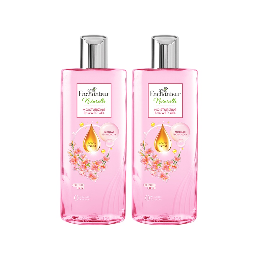 Bộ 2 Sữa tắm dưỡng da thiên nhiên Enchanteur Naturelle hương hoa Iris 260gr/Chai
