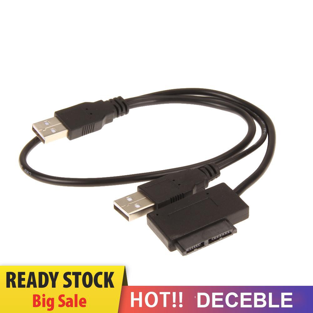 Deceble USB 2.0 to 7+6 13Pin Slim for SATA CD/DVD Optical Drive Adapter Cable