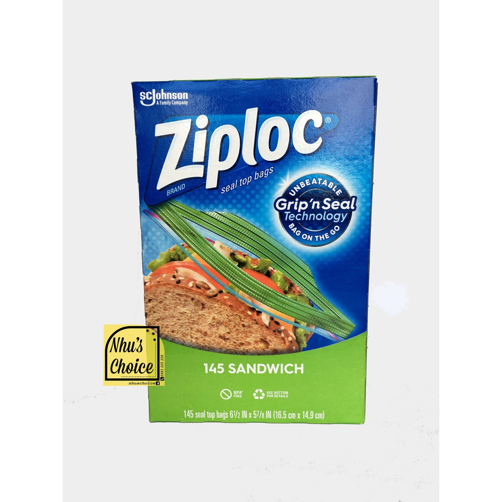 Túi dự trữ Ziploc | Storage | Grip'n Seal | Sandwich 16.5x14.9cm