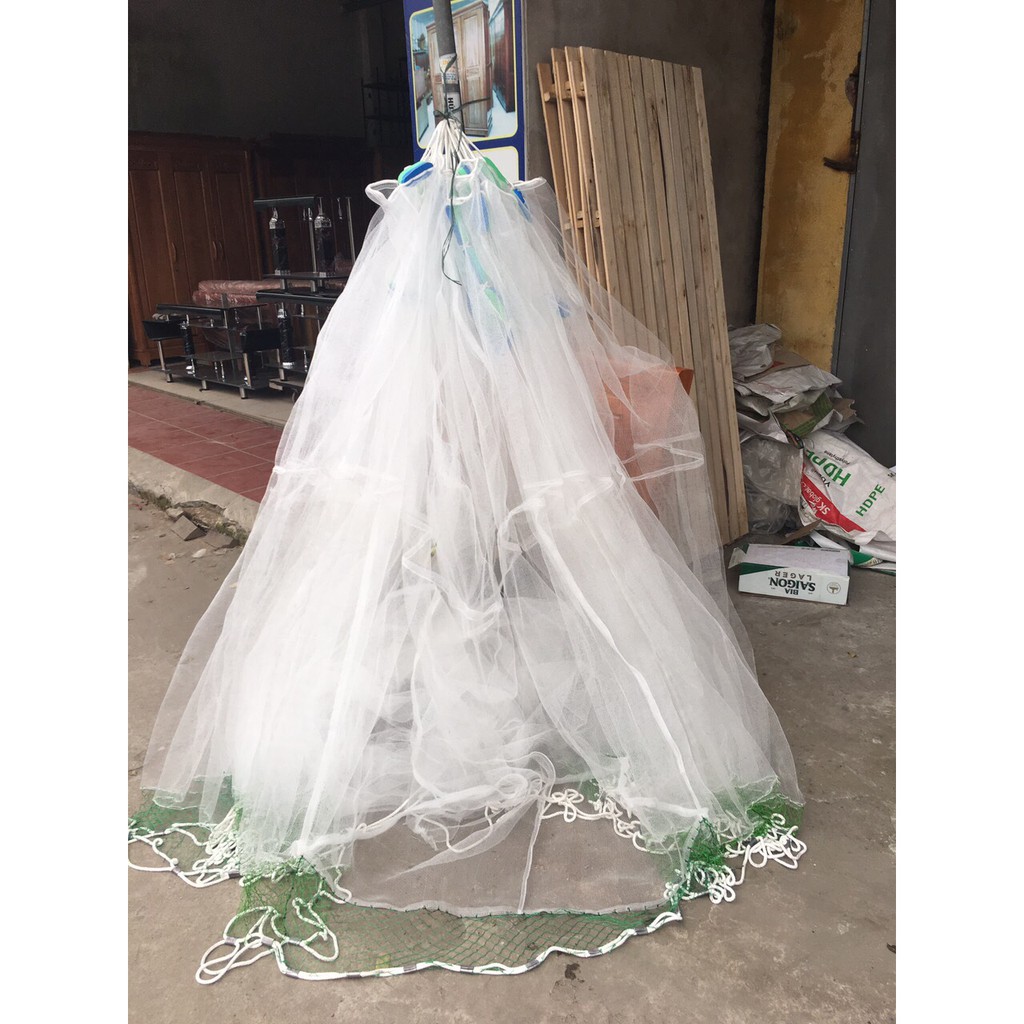 Lưới Vét cá -  Lưới quét cá giá rẻ Dài 10m Cao 2m Túi 3m