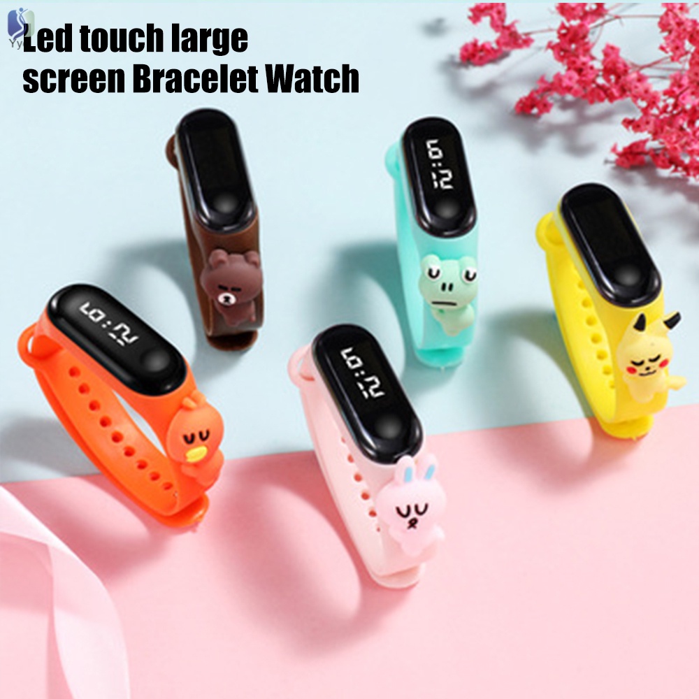 Đồng hồ LED điện tử màn hình cảm ứng chống nước hình búp bê hoạt hình cho trẻ em