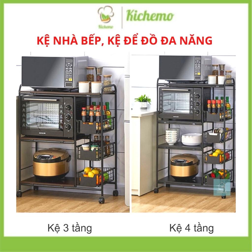 Kệ để đồ đa năng Kệ nhà bếp đựng lò vi sóng thép không gỉ 3 4 tầng M15