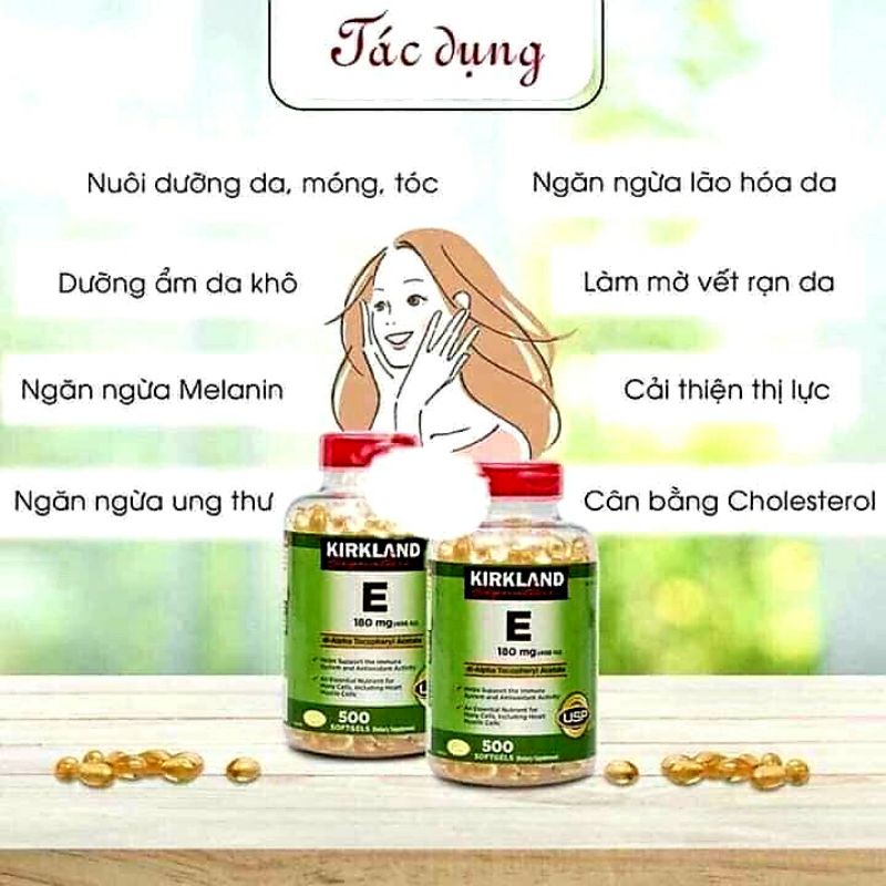 Vitamin E Kirkland 400IU 500 Viên Cam Kết Chính Hãng