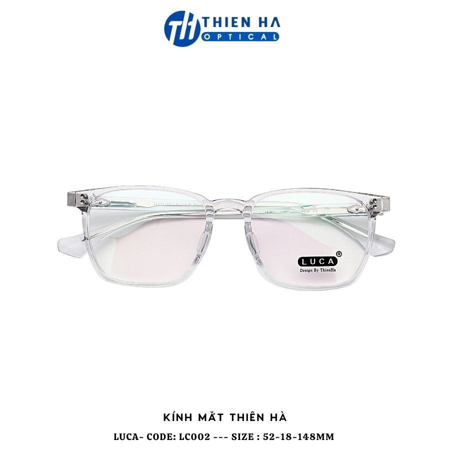 Gọng kính vuông nam Thiên Hà Optical nhựa Acetate thiết kế độc quyền bền, phù hợp độ cận cao LUCA LC001