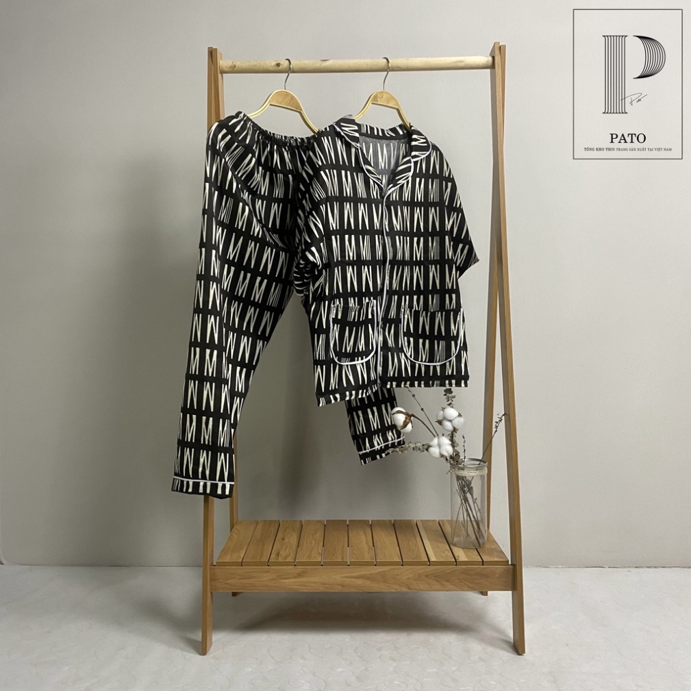 Bộ pijama viền tay ngắn quần dài cực đáng yêu, chất liệu kate giặt không phai không nhàu (ảnh shop chụp) | BigBuy360 - bigbuy360.vn
