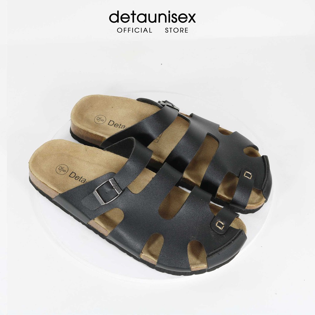 Dép Birken đế trấu nam nữ rọ chiến binh bít mũi Detaunisex - DETA41