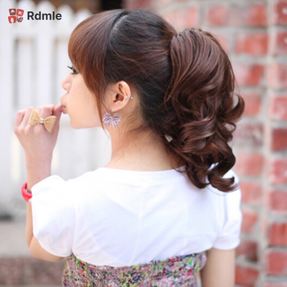 [COD]# RDMLE Hair Extensions & Wigs FASHION Vogue Lady Hairpiece Short Wavy Curly Claw Hair Ponytail Clip-on Hair Extensions