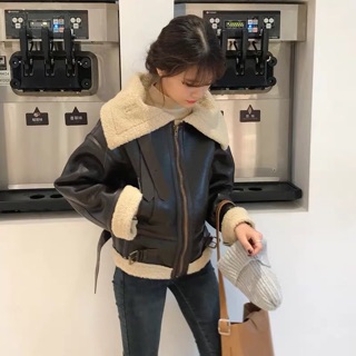 Áo da lót lông ấm ulzzang