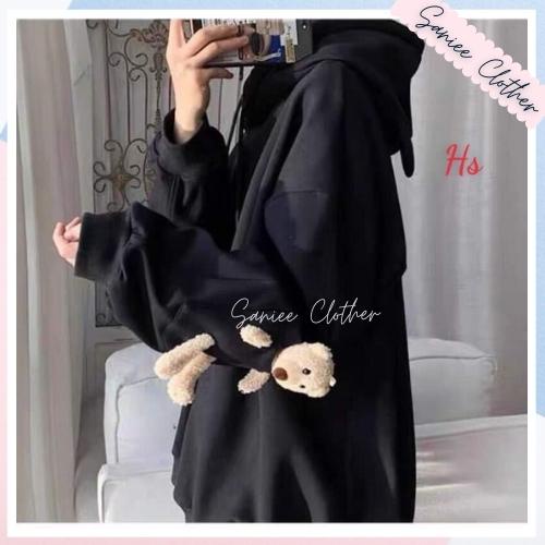 Áo Hoodie Nữ Tay Gấu Bông Mũ Có Tai Siêu Đáng Yêu 3 Màu Chất Liệu Nỉ Saniee Clother Mã 642 | BigBuy360 - bigbuy360.vn