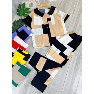 Bộ đồ ngủ, mặc ở nhà, pijama lụa dài tay
