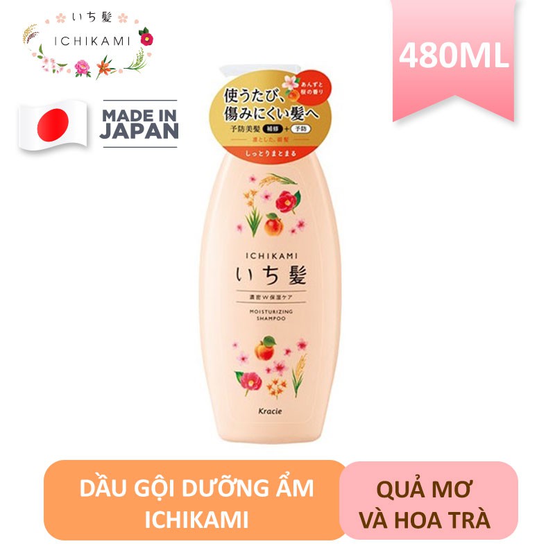 Dầu gội nhật bản Ichikami dưỡng ẩm 480ml chính hãng