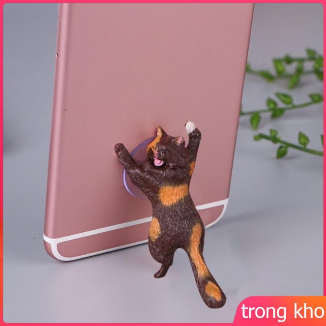 Giá đỡ điện thoại hình chú mèo dễ thương dạng móc hít chân không tiện dụng cho Samsung Huawei LG iPhone X XS
