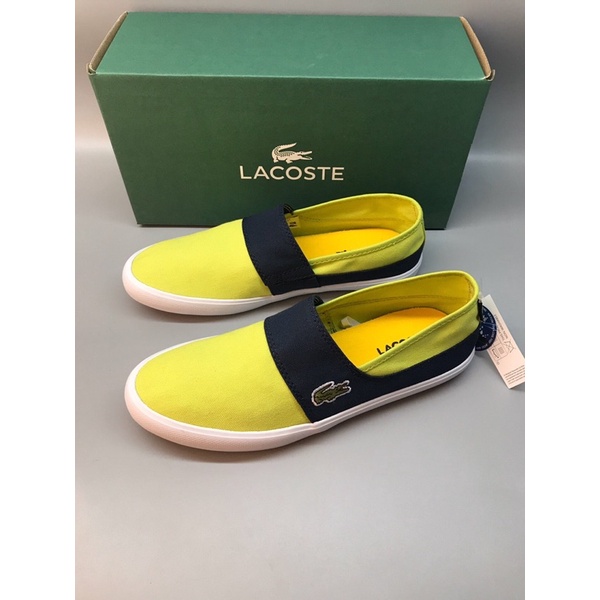 giày lười vải đế cao su bệt thời trang nam lacoste