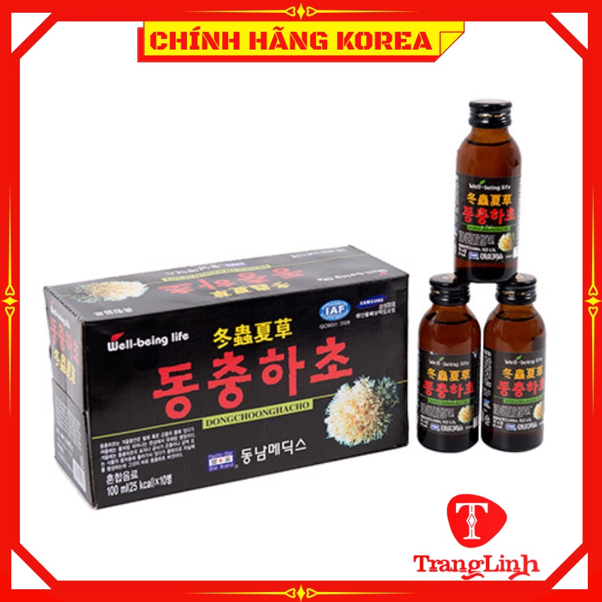 Nước đông trùng hạ thảo hàn quốc, hộp 10 chai x 100ml - tranglinhkorea