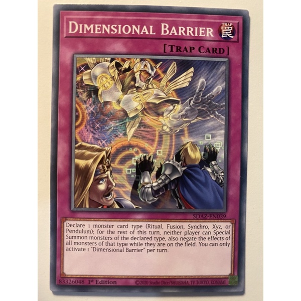 thẻ bài yugioh SDaz en039"Dimensional Barrier" common