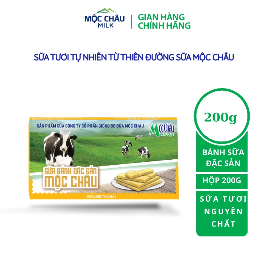 Bánh Sữa Cô Đặc Nguyên Chất Mộc Châu Milk - 200g (14 chiếc)