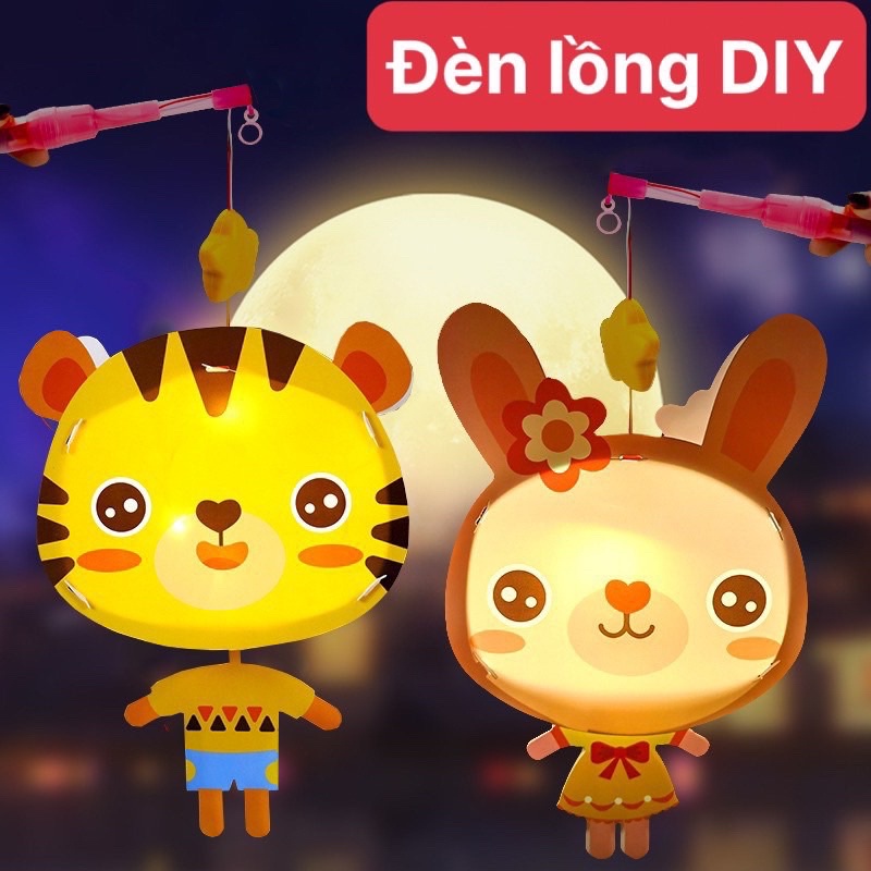 Đèn lồng trung thu cho bé, đèn lồng trung thu động vật dễ thương size đại có nhạc có đèn