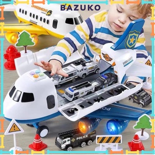 Máy Bay Đồ Chơi Mô Hình Có Bánh Xe Cỡ Lớn Cho Bé Tặng Kèm 2 Ô tô BAZUKO DC008