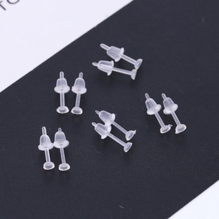 Bộ 100 chốt khuyên tai nhựa resin trong suốt không gây dị ứng