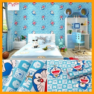 10m giấy dán tường sẵn keo doremon 5299 decor dán tường phòng ngủ cho bé.