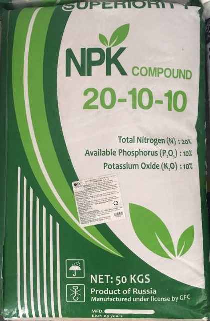 Phân NPK 20-10-10 cao cấp nhập từ Nga, giúp cây trồng phát triển tươi