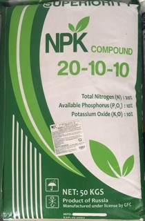 Phân NPK 20-10-10 cao cấp nhập từ Nga, túi lẻ 1kg