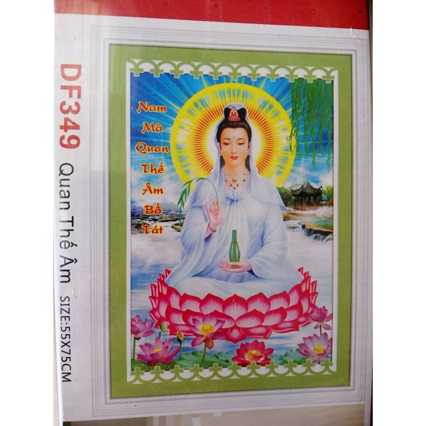 Tranh đính đá Phật quan âm (chưa đính) DF349