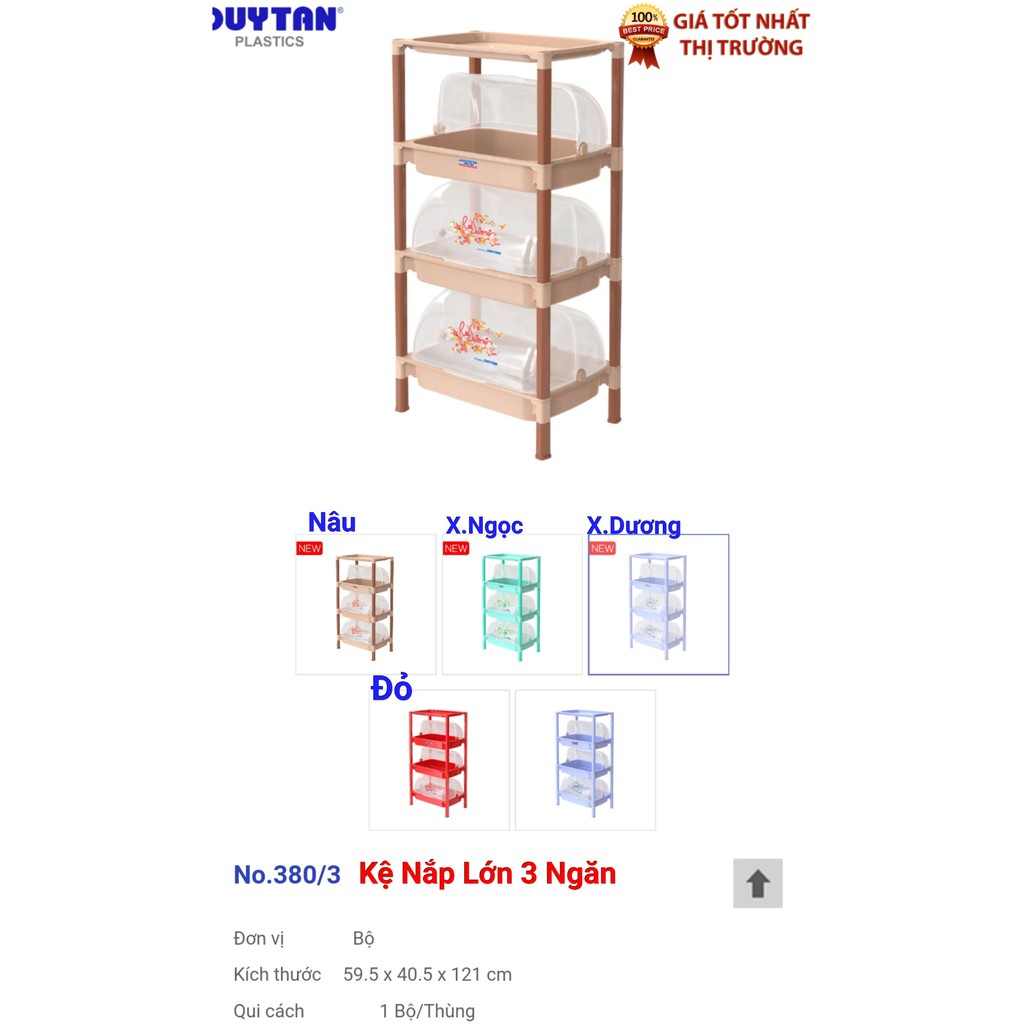 Kệ nắp lớn 3 ngăn- 4 tầng - Cty Nhựa Duy Tân