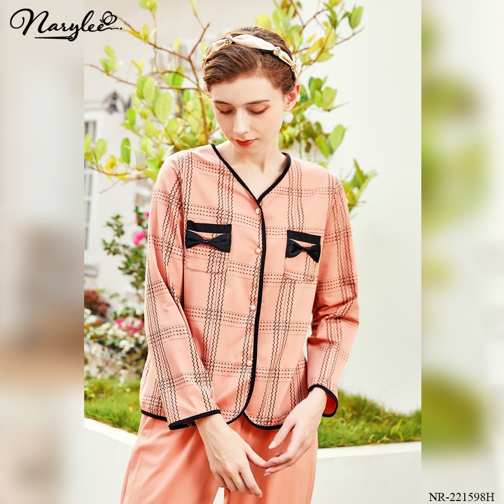 [CHÍNH HÃNG] Đồ bộ pijama mặc nhà nữ dài tay NARYLEE chất liệu cotton kháng khuẩn chống tia UV mã NR1598