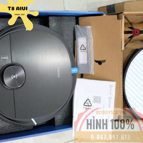 [Hình thật] Ecovacs DEEBOT T8 AIVI PLUS - Robot Hút Bụi - Robot lau nhà - Hàng mới 100% Chính hãng - Giá tốt nhất