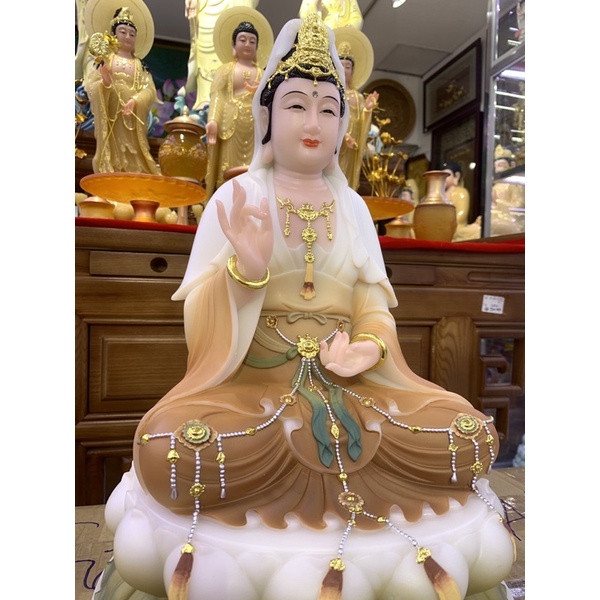 Tượng Quan Âm Bồ Tát - Tượng Mẹ Quan Âm Bột Đá cao cấp cao 40cm