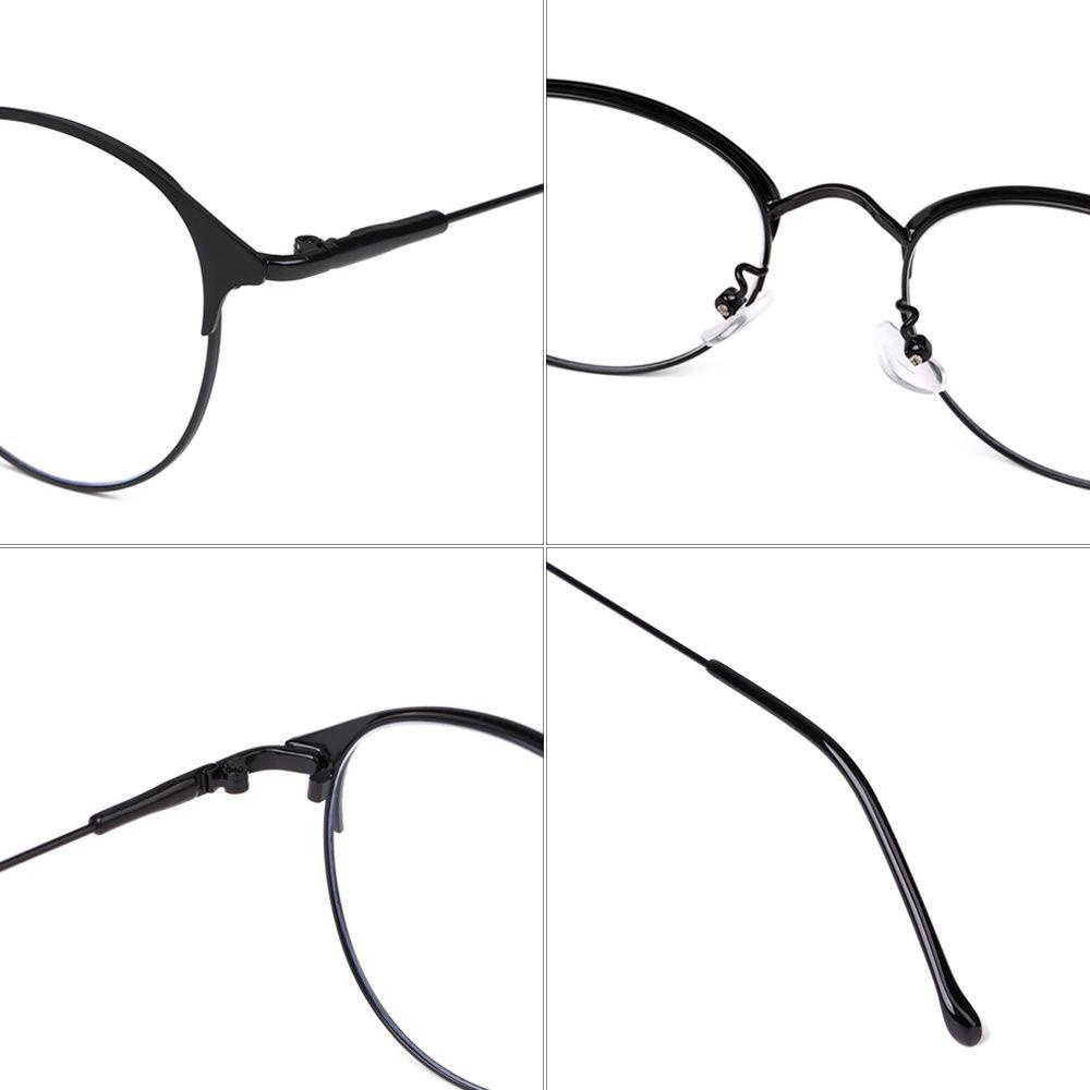 Mắt Kính Gọng Kim Loại Chống Tia UV Màu Xanh Dương Thời Trang