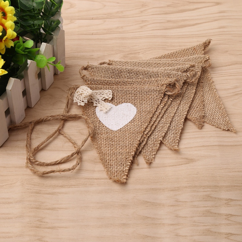 Dây Cờ Treo Bằng Vải Lanh Dài 1 6m Dùng Trang Trí Tiệc Cưới / Sinh Nhật