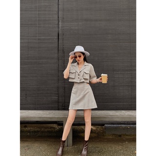CLÉLIE - ÁO VÁY BEIGE SET