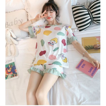 bộ cotton tơ sữa bánh bèo quần đùi hàng qc sale rẻ