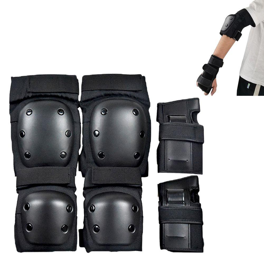 Bộ 3 Miếng Đệm Bảo Vệ Đầu Gối / Khuỷu Tay / Trượt Ván / Đạp Xe / Trượt Patin Màu Đen 6 Trong 1 Cho Bé