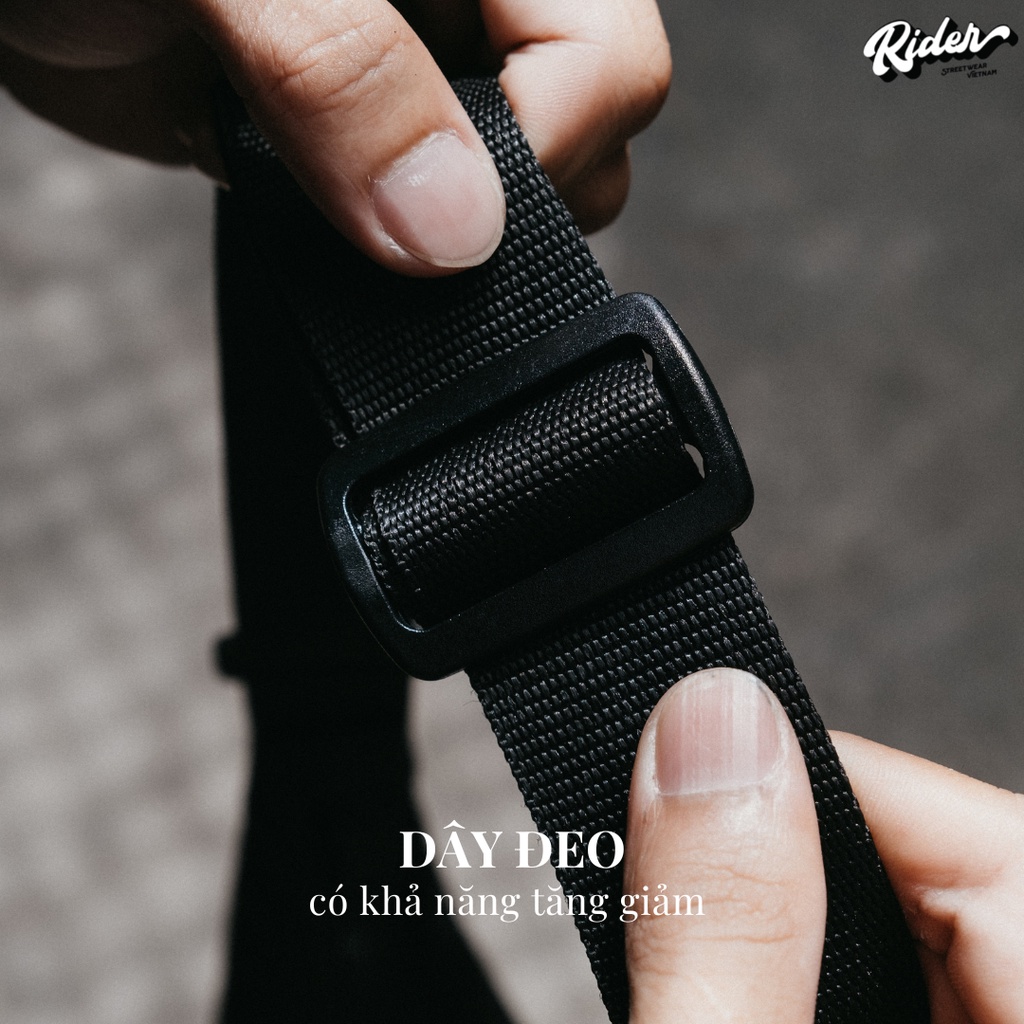 Túi đeo chéo vải dù,nylon trượt nước Rider Adventure Bag phong cách đường phố dành cho nam nữ